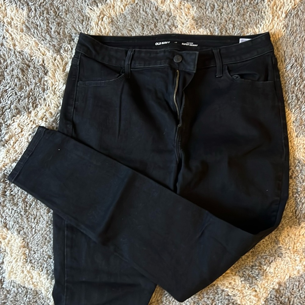 Old Navy High-Rise Super Skinny Black Jeans - 14